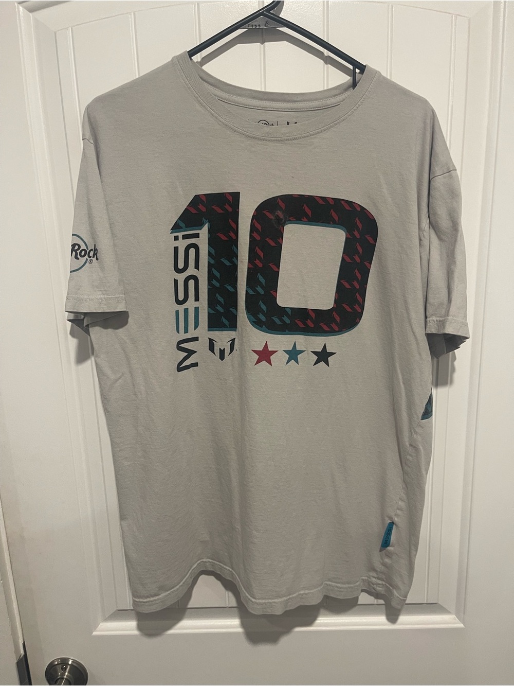 Hard Rock Cafe Light Gray Messi #10 Graphic Tee